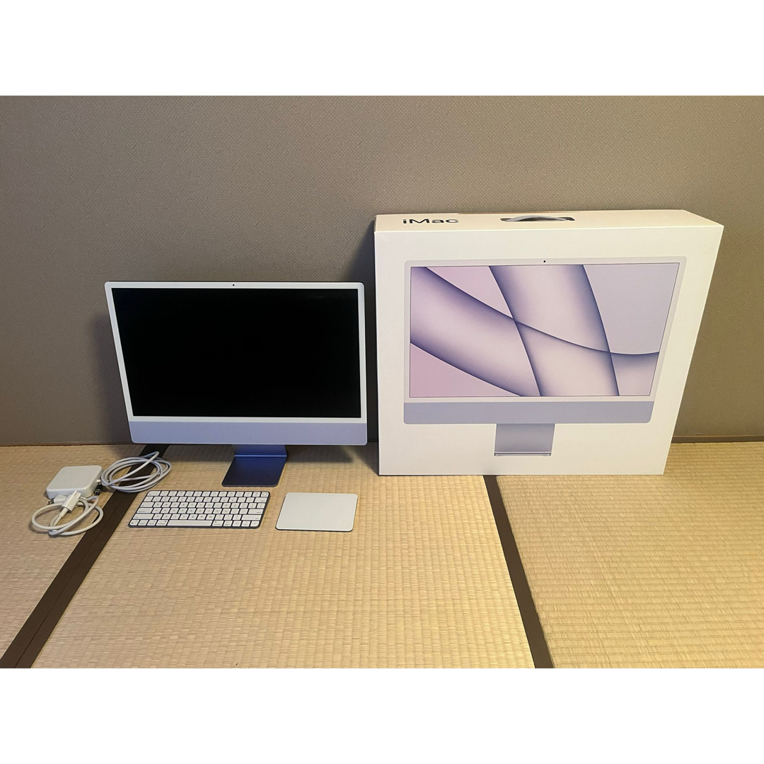 Mac (Apple)(マック)の24インチ パープル iMac 2021 8GB SSD256GB スマホ/家電/カメラのPC/タブレット(デスクトップ型PC)の商品写真