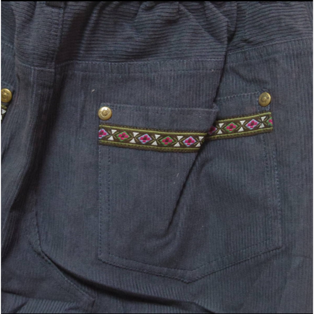 □マディー 台形スカート ネイビー色 フリーサイズ 綿 インド製 エスニック レディースのスカート(ひざ丈スカート)の商品写真