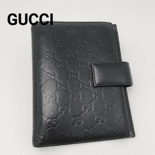 グッチ(Gucci)の極美品✨グッチ　手帳カバー　レザー　ブラック　黒　大きめ(その他)