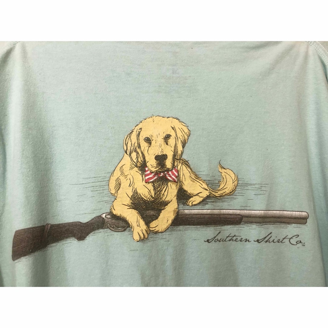 Lochie(ロキエ)のフォロー割❗️犬 ゴールデンレトリバー プリント ロンT 長袖 アニマル ポケT レディースのトップス(Tシャツ(長袖/七分))の商品写真