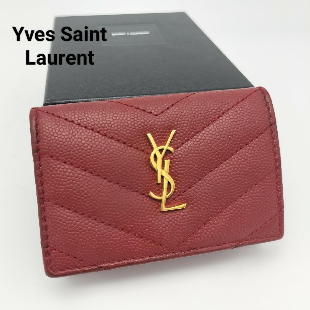 Yves Saint Laurent(イヴサンローラン)の極美品✨イヴサンローラン　三つ折り財布　レザー レディースのファッション小物(財布)の商品写真