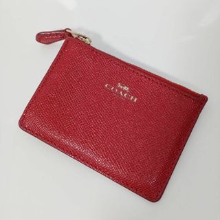 コーチ(COACH)の美品 コーチ COACH 定期入れ パスケース キーケース レザー レッド(キーケース)