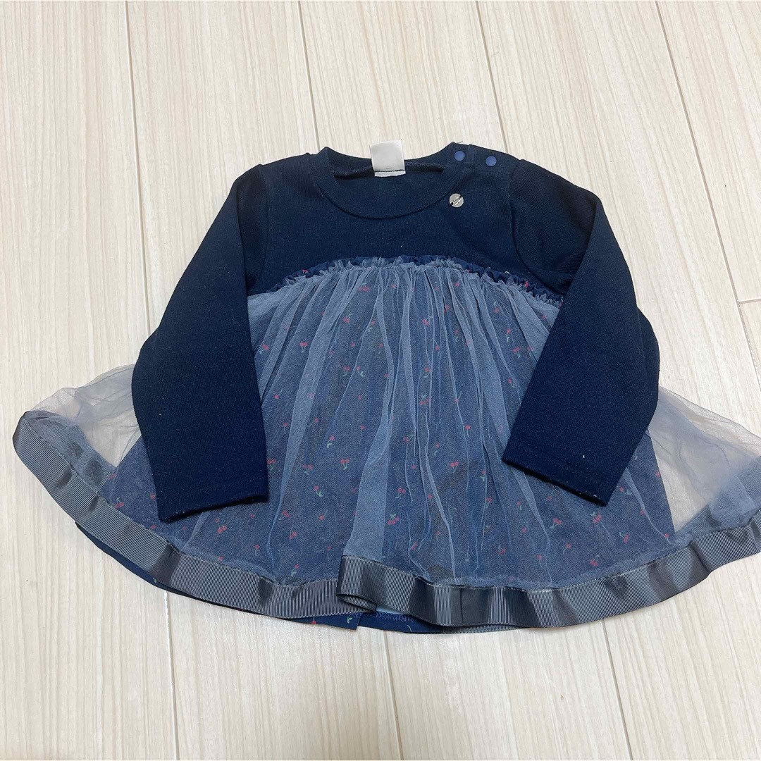 petit main(プティマイン)のプティマイン　チェリープリントドッキングT 90サイズ キッズ/ベビー/マタニティのキッズ服女の子用(90cm~)(Tシャツ/カットソー)の商品写真