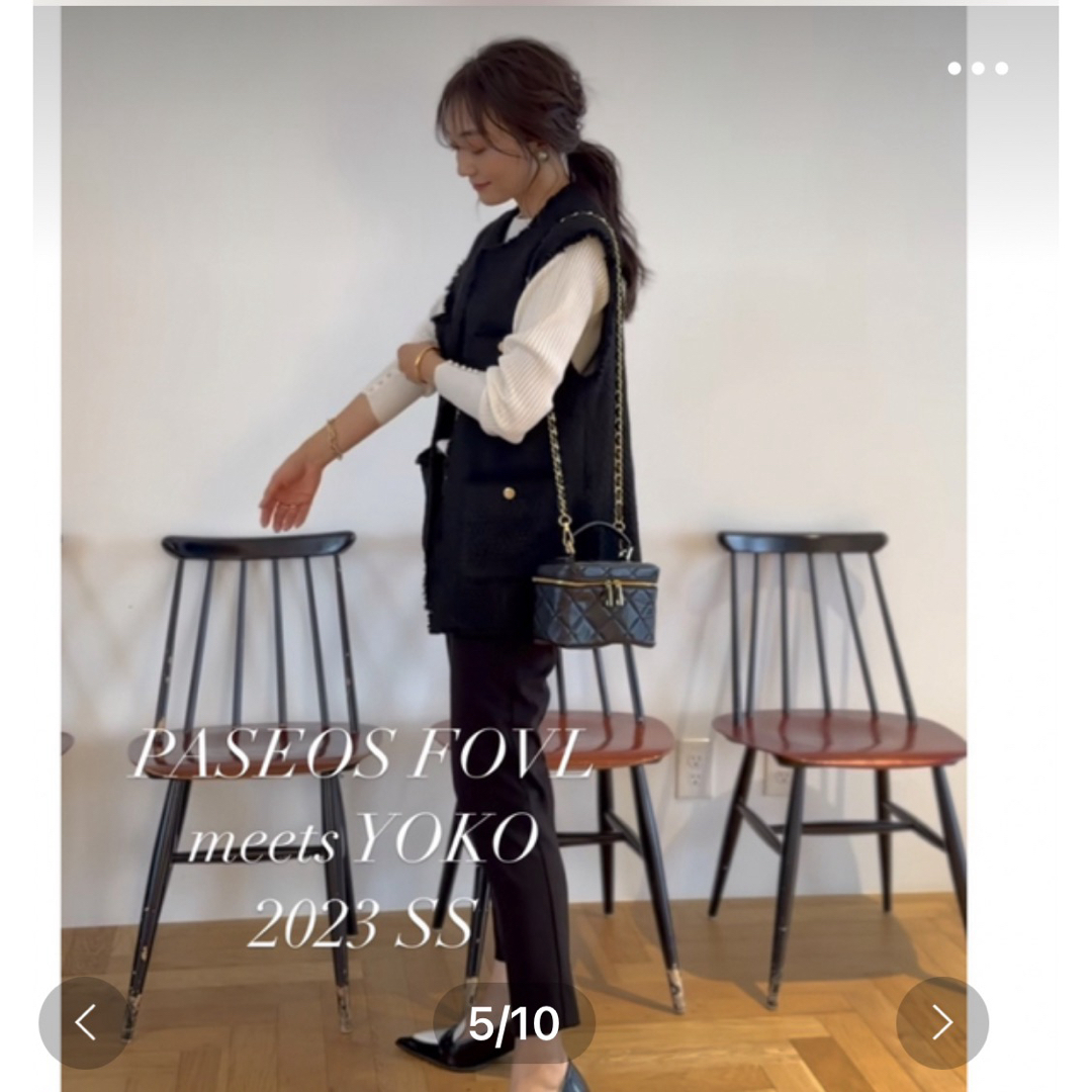 ZARA(ザラ)のパシオス　yoko ツイードフリンジジレ　ツイードベスト IENA PLST レディースのトップス(ベスト/ジレ)の商品写真