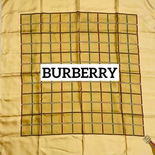 バーバリー(BURBERRY)の★BURBERRY★ スカーフ 大判 チェック シルク ベージュ ブラウン(バンダナ/スカーフ)