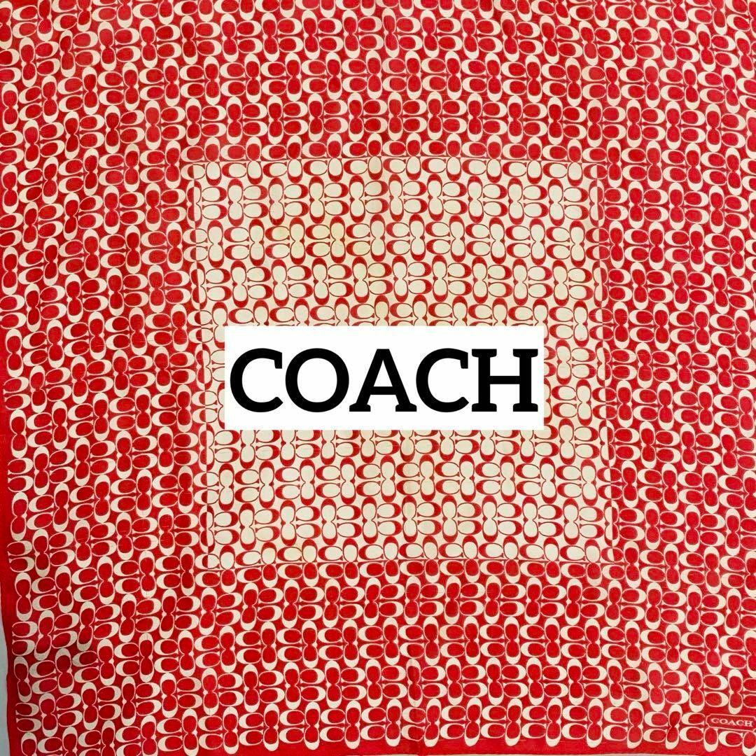 COACH(コーチ)の★COACH★ スカーフ シフォン Cロゴ シルク レッド レディースのファッション小物(バンダナ/スカーフ)の商品写真