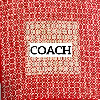 コーチ(COACH)の★COACH★ スカーフ シフォン Cロゴ シルク レッド(バンダナ/スカーフ)