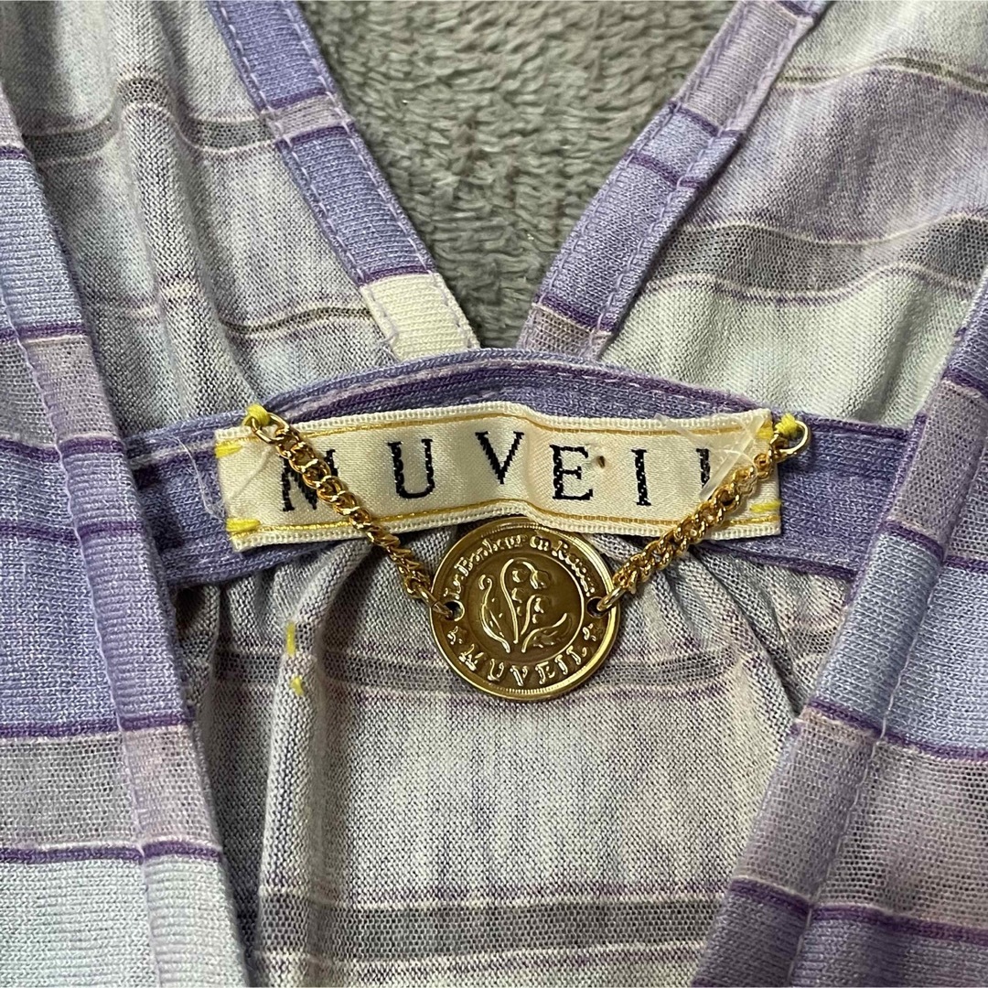 MUVEIL(ミュベール)のミュベール　派手　スパンコール　ノースリーブ　ブラウス　紫　L レディースのトップス(シャツ/ブラウス(半袖/袖なし))の商品写真