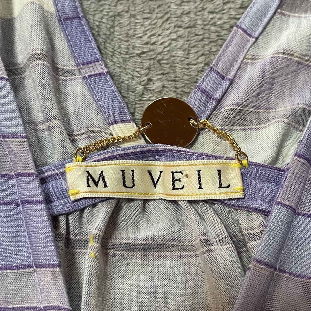 MUVEIL(ミュベール)のミュベール　派手　スパンコール　ノースリーブ　ブラウス　紫　L レディースのトップス(シャツ/ブラウス(半袖/袖なし))の商品写真