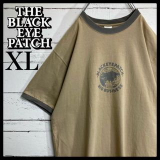 【希少XLサイズ】ブラックアイパッチ☆リンガーシャツ Tシャツ センターロゴ(Tシャツ/カットソー(半袖/袖なし))