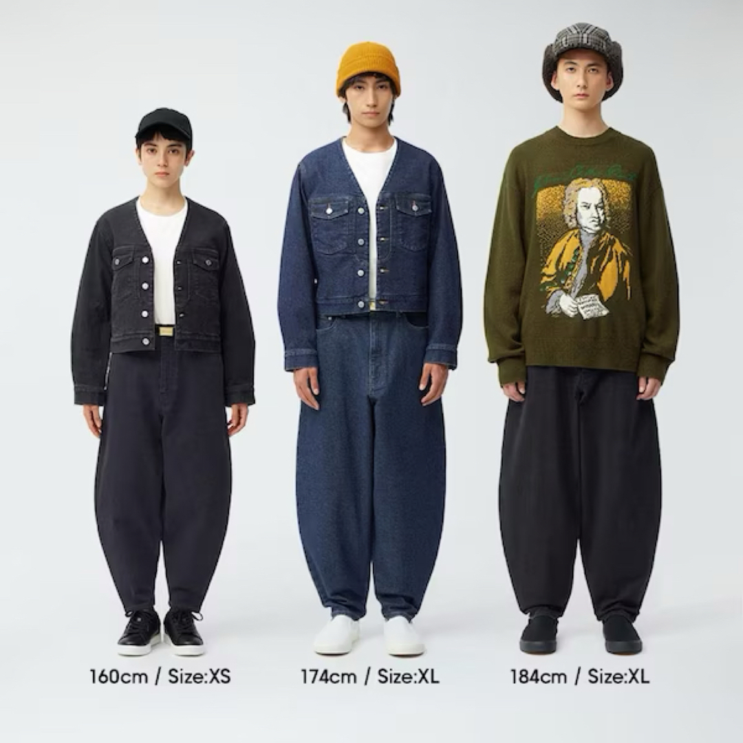 GU(ジーユー)の新品 gu beautiful people ブラッシュドバルーンジーンズ XL メンズのパンツ(デニム/ジーンズ)の商品写真