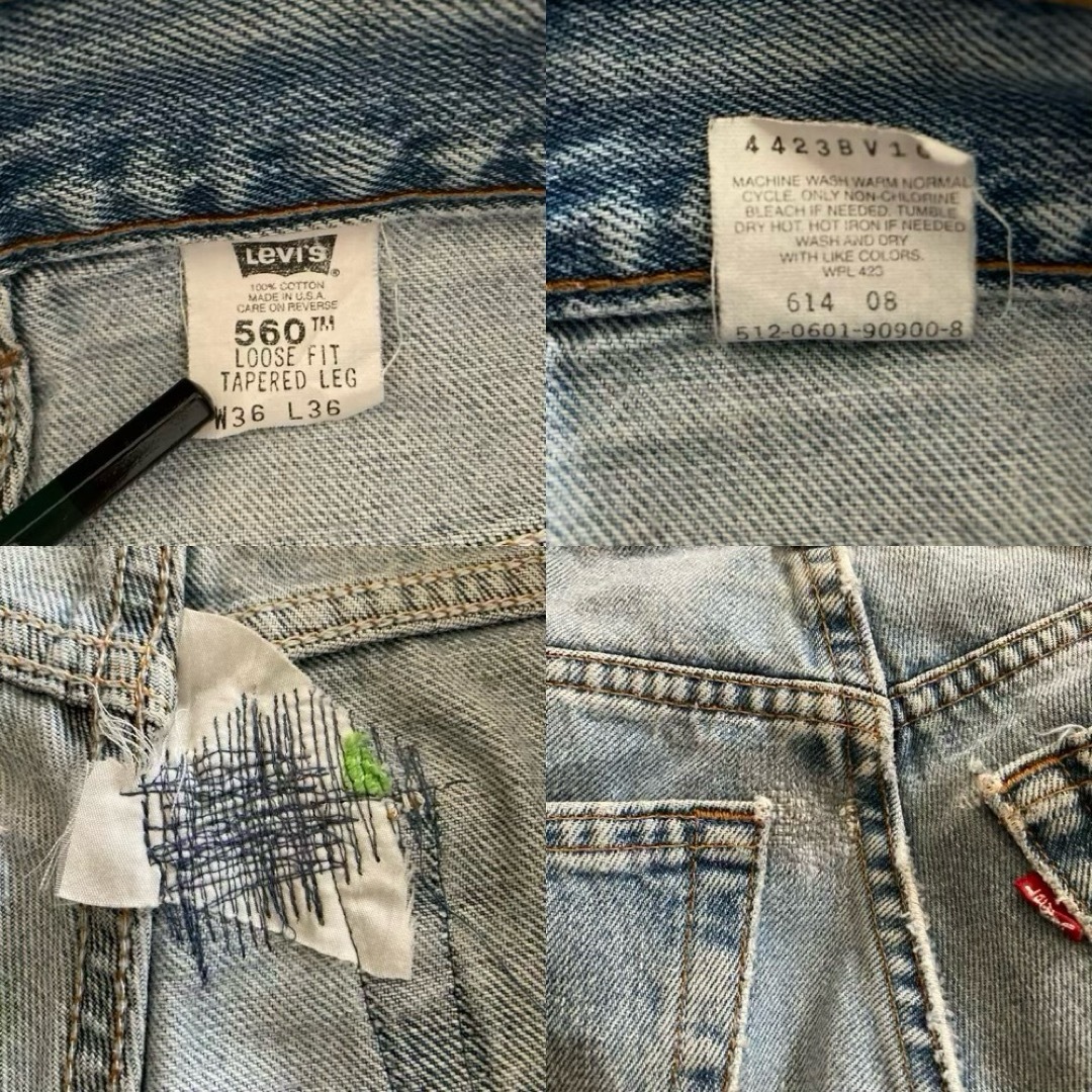 Levi's(リーバイス)のUSA製 90s リーバイス560 バギー テーパードデニム ジーンズ メンズのパンツ(デニム/ジーンズ)の商品写真