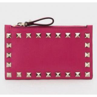 VALENTINO - VALENTINO ヴァレンティノ ロックスタッズジップカードケース PINK