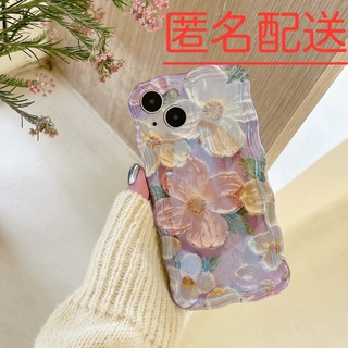 iPhone 14 ケース　ソフト　シリコン　油絵風　可愛い　花柄　おしゃれ(iPhoneケース)