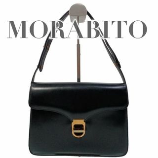 モラビト(MORABITO)の美品 MORABITO モラビト ハンドバッグ レザー ブラック ターンロック(ハンドバッグ)