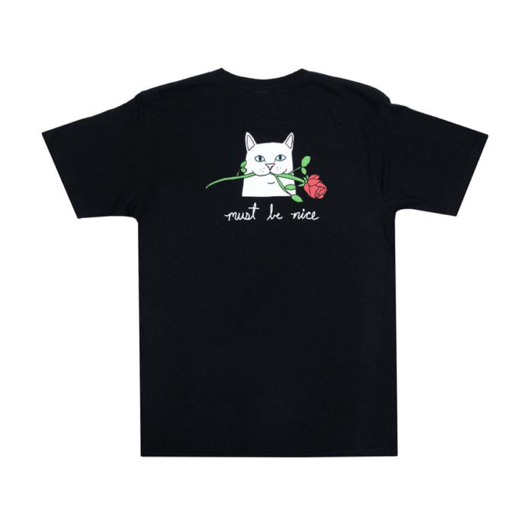RIPNDIP(リップンディップ)のRIPNDIP Tシャツ L ROMANTIC NERM ネコ 半袖　ブラック メンズのトップス(Tシャツ/カットソー(半袖/袖なし))の商品写真