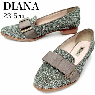 DIANA - 美品✨ダイアナ 23.5㎝ ローヒール パンプス グリッター リボン 日本製