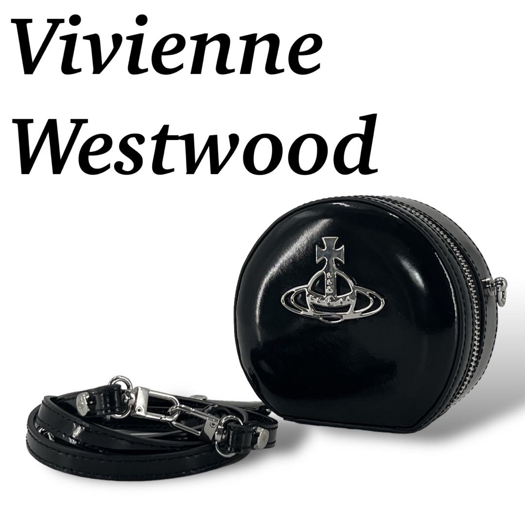 Vivienne Westwood(ヴィヴィアンウエストウッド)のヴィヴィアンウエストウッド　ショルダーバッグ　オーブ　サークル　黒　エナメル レディースのバッグ(ショルダーバッグ)の商品写真