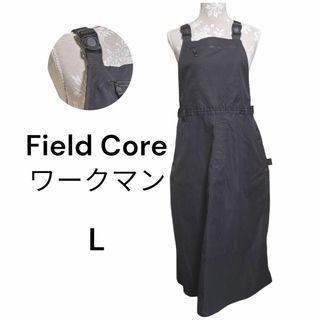 ワークマン(WORKMAN)のワークマン　サロペットスカート　撥水加工　黒　シンプル(ロングスカート)