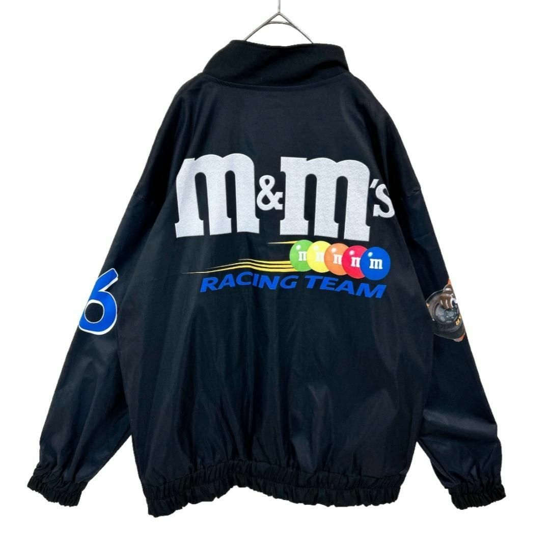 M&M(エムアンドエム)の美品★L★m＆ｍ'sレーシング ナイロンジャケット コーチジャケット ブラック メンズのジャケット/アウター(ナイロンジャケット)の商品写真