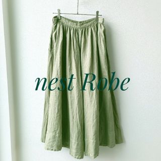 ネストローブ(nest Robe)のネストローブ　2wayギャザーフレアスカート　リネン100%　サイズフリー(ロングスカート)