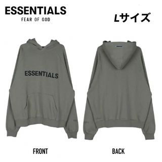 フィアオブゴッド(FEAR OF GOD)のFOGESSENTIALS 3Dシリコンプリント パーカー チャコール Lサイズ(パーカー)