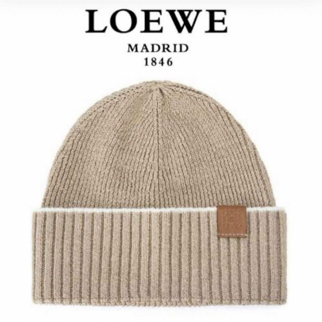 LOEWE(ロエベ)の【正規品】LOEWE アナグラム ロゴ レザー ビーニー ニット帽 レディースの帽子(ニット帽/ビーニー)の商品写真