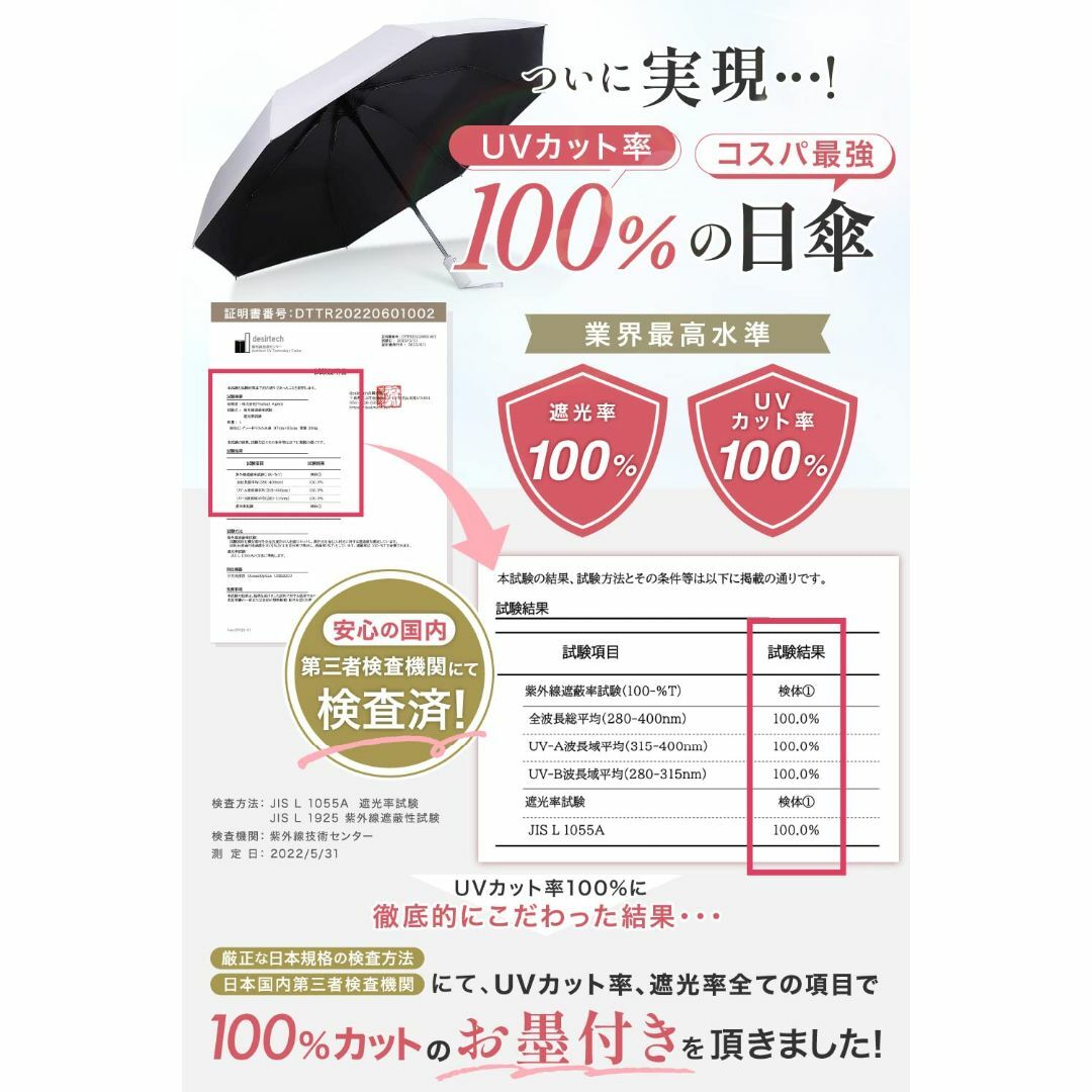 【色: クラシックブラック】【現役皮膚科医監修】 完全遮光 UVカット率100% レディースのファッション小物(その他)の商品写真