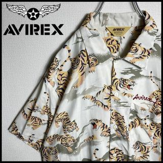 AVIREX - 【人気Lサイズ】AVIREX　ワンポイント刺繍ロゴ　半袖シャツ　虎　タイガー