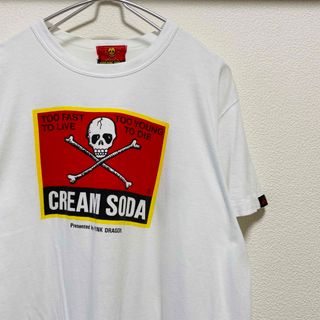 ヴィンテージ(VINTAGE)の激レア 80年代ビンテージ　日本製　クリームソーダ　スカルTシャツ(Tシャツ/カットソー(半袖/袖なし))