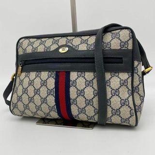 グッチ(Gucci)の【美品】GUCCI ネイビー 斜めがけ ショルダー シェリーライン gg(その他)