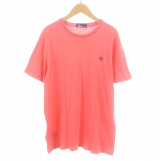 フレッドペリー(FRED PERRY)のFRED PERRY Tシャツ クルーネック 半袖 M ピンク 紺 M6332(Tシャツ/カットソー(半袖/袖なし))