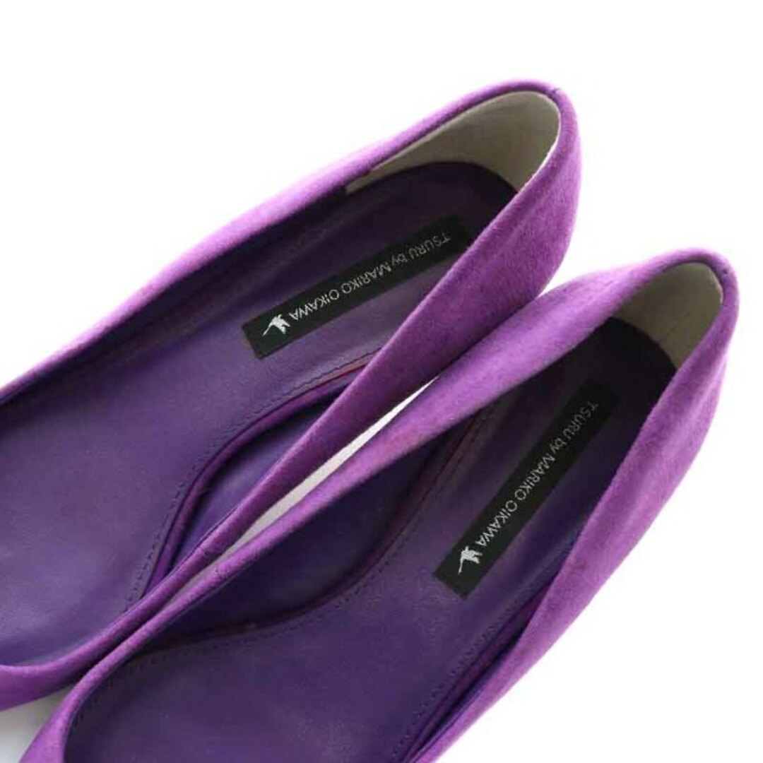 ツル バイ マリコオイカワ パンプス スエード ヒール 35 23.0cm 紫 レディースの靴/シューズ(ハイヒール/パンプス)の商品写真