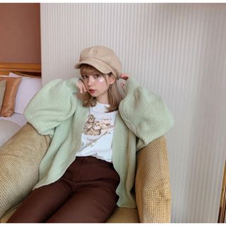 Treat ürself arm volume knit cardigan(カーディガン)