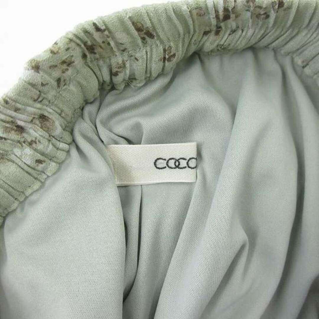 COCO DEAL(ココディール)のココディール 美品 ギャザースカート フレア 花柄 ロング丈 グリーン 系 1 レディースのスカート(ロングスカート)の商品写真