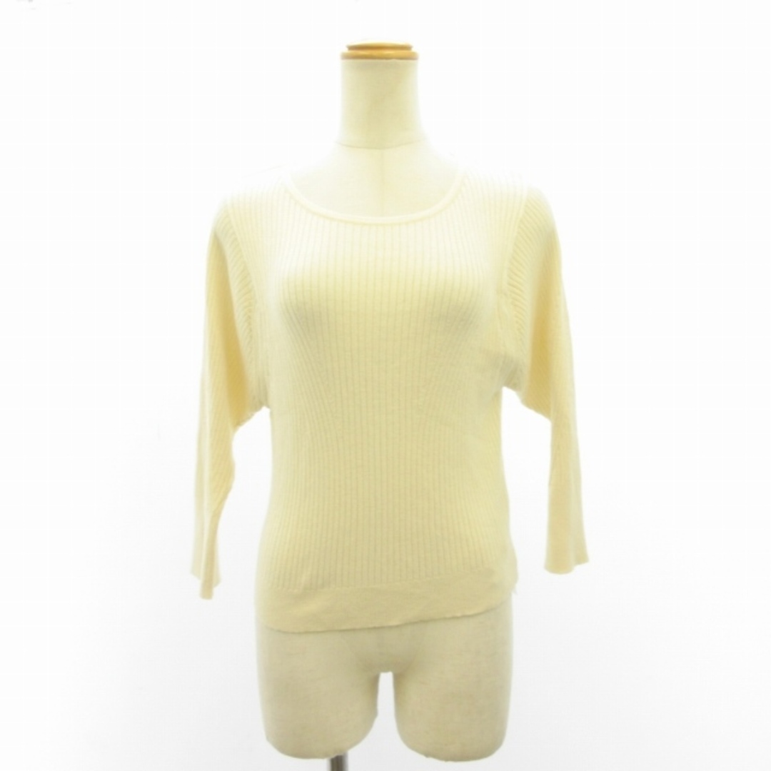 COCO DEAL(ココディール)のココディール 美品 リブニット セーター 七分袖 白 2 約M ■122 レディースのトップス(ニット/セーター)の商品写真