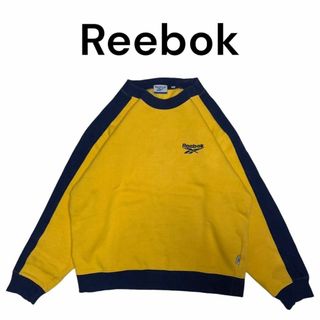 リーボック(Reebok)のReebok　リブ切替　ワンポイントロゴ刺繍スウェットトレーナー　リーボック(スウェット)