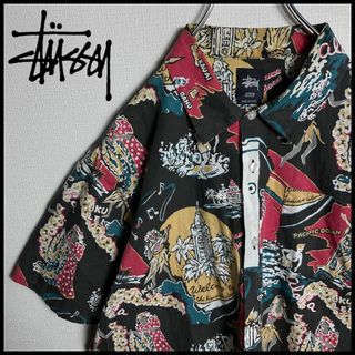 ステューシー(STUSSY)の【即完売モデル】ステューシー　半袖アロハシャツ　フラガール　胸ポケット(シャツ)