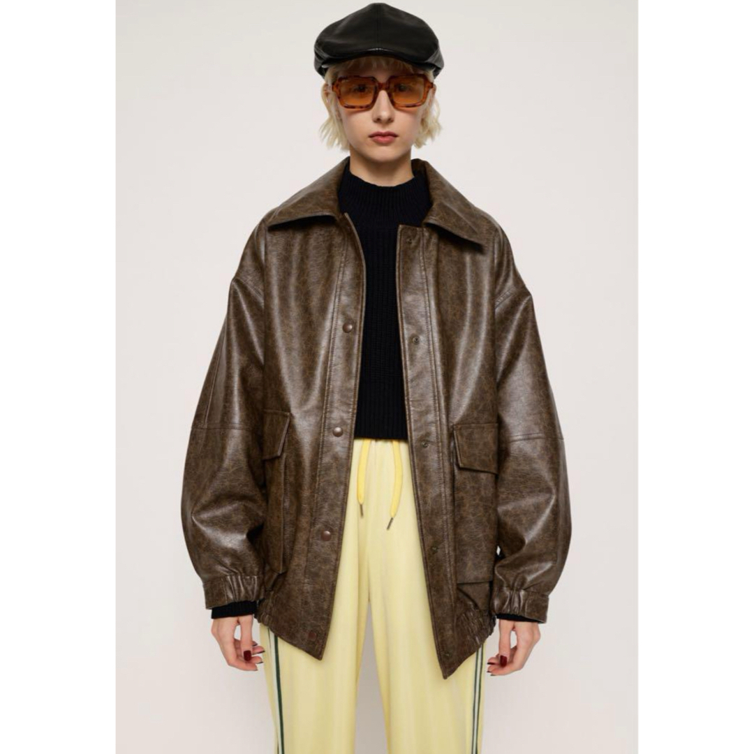 SLY(スライ)のSLY FAUX LEATHER OVERSIZE レザージャケット レディースのジャケット/アウター(ブルゾン)の商品写真