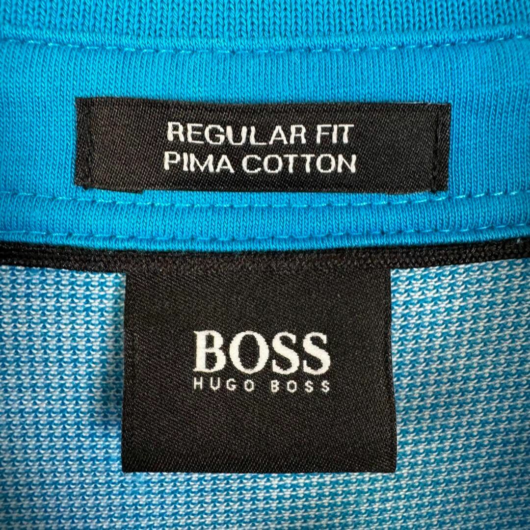 HUGO BOSS(ヒューゴボス)の【希少デザイン】　ヒューゴボス　ポロシャツ　半袖　上質ピマコットン　L 極美品 メンズのトップス(ポロシャツ)の商品写真