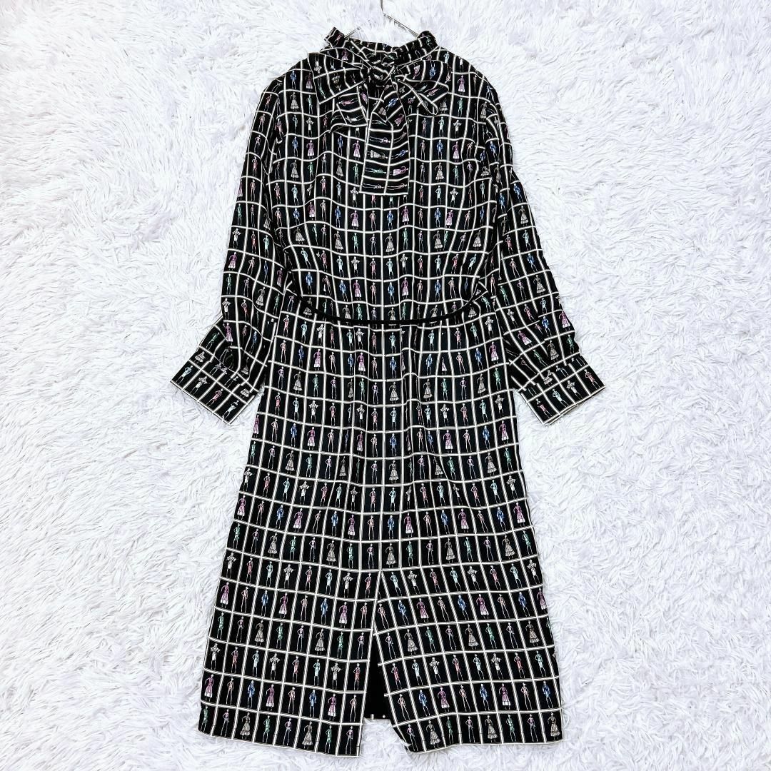 Max Mara(マックスマーラ)の美品★L★Max Mara 白タグ 最高級 シルク ボウタイ ドレスワンピース レディースのワンピース(ロングワンピース/マキシワンピース)の商品写真