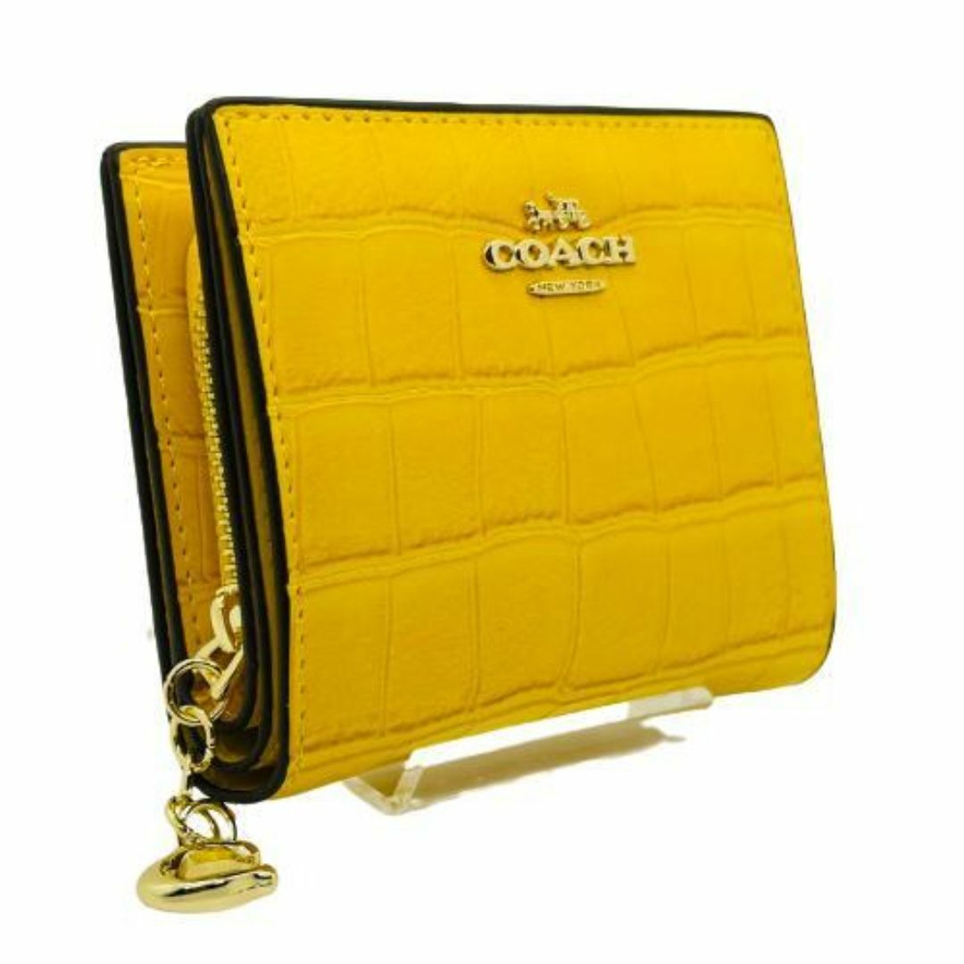 COACH(コーチ)の✨【春コーデ】COACH 折り財布 クロコ型押し イエロー✨【匿名配送】 レディースのファッション小物(財布)の商品写真