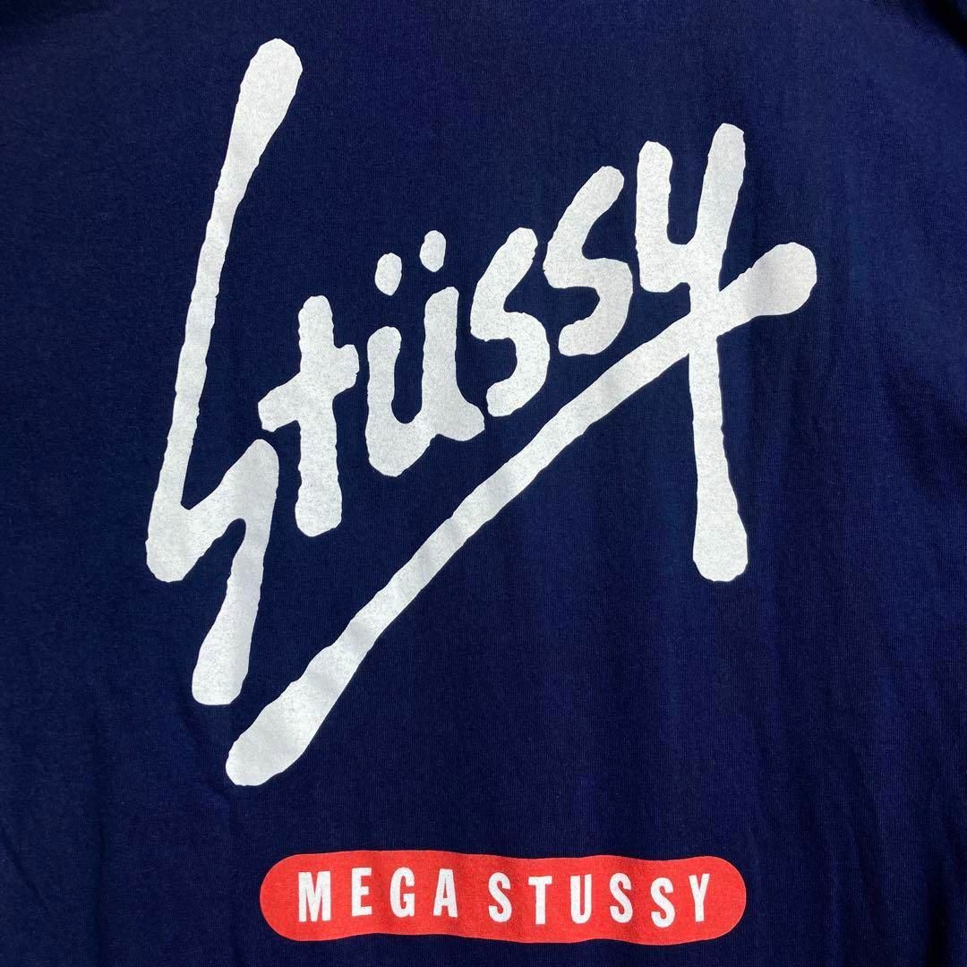 STUSSY(ステューシー)の【希少XLサイズ】ステューシ　ビッグロゴ入りTシャツ　紺タグ　ストリート メンズのトップス(Tシャツ/カットソー(半袖/袖なし))の商品写真