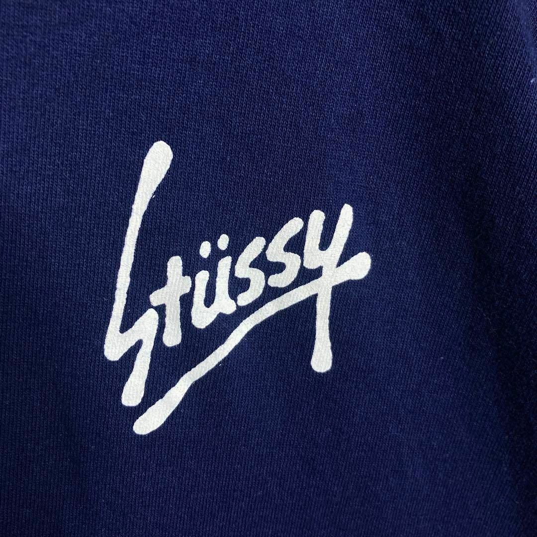 STUSSY(ステューシー)の【希少XLサイズ】ステューシ　ビッグロゴ入りTシャツ　紺タグ　ストリート メンズのトップス(Tシャツ/カットソー(半袖/袖なし))の商品写真