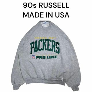 ラッセルアスレティック(Russell Athletic)のUSA製 90s RUSSELL　ビッグロゴ刺繍　ラッセルスウェットトレーナー(スウェット)