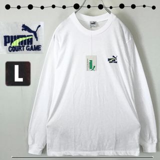 プーマ(PUMA)のデッドストック品/90年代★プーマ PUMA★レトロな刺繍ロゴ★ロンT/長袖(Tシャツ/カットソー(七分/長袖))