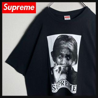 シュプリーム(Supreme)の【美品】シュプリーム　ワンポイントロゴ入りTシャツ　黒　人気Lサイズ(Tシャツ/カットソー(半袖/袖なし))