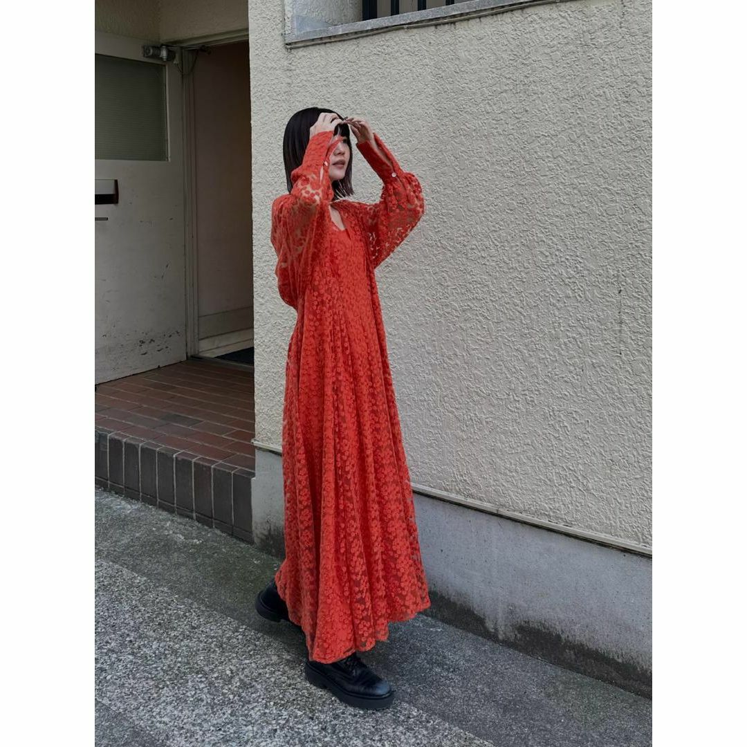 Ameri VINTAGE(アメリヴィンテージ)の新品 AMERI VINTAGE LIKE SHEER FLOWER DRESS レディースのワンピース(ロングワンピース/マキシワンピース)の商品写真