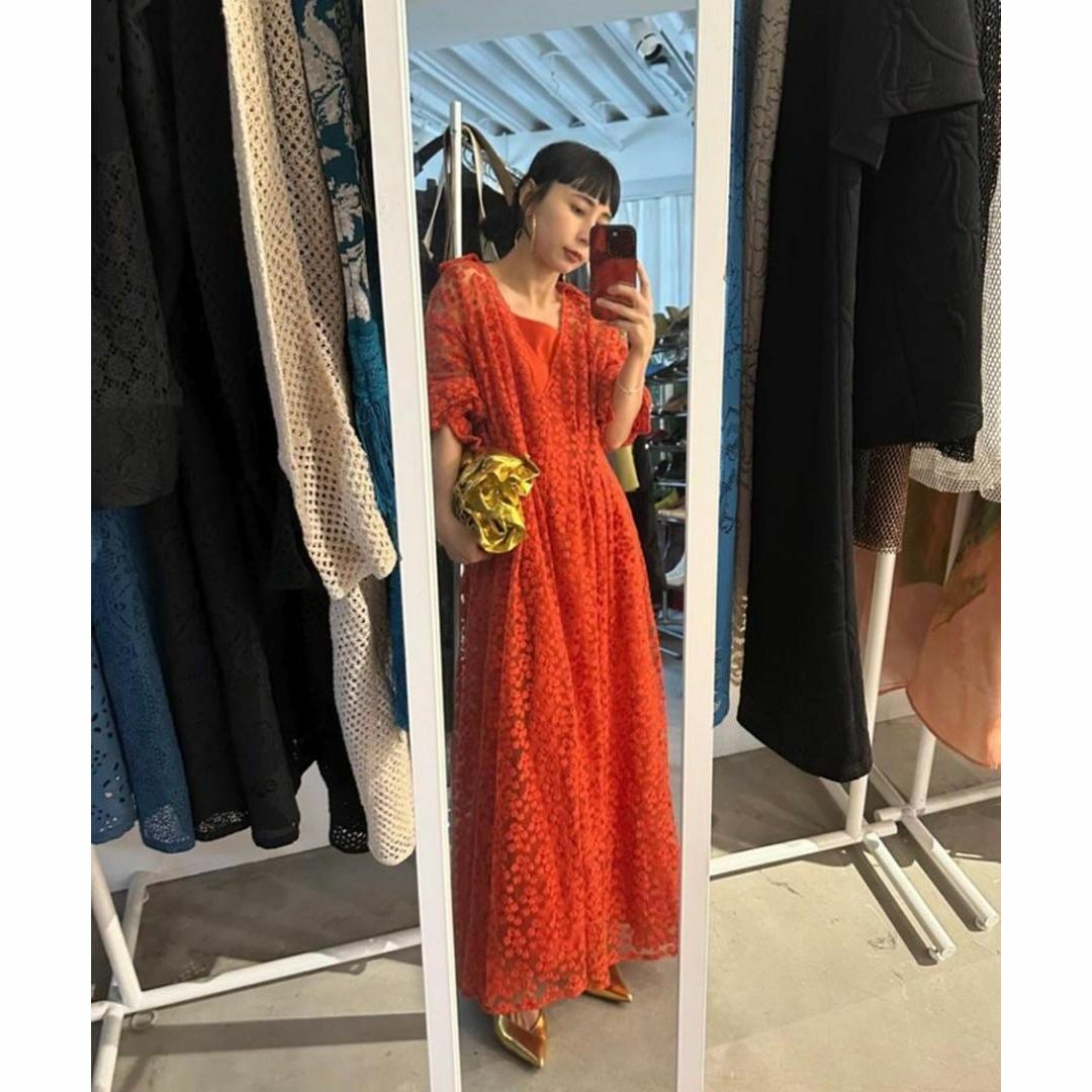 Ameri VINTAGE(アメリヴィンテージ)の新品 AMERI VINTAGE LIKE SHEER FLOWER DRESS レディースのワンピース(ロングワンピース/マキシワンピース)の商品写真