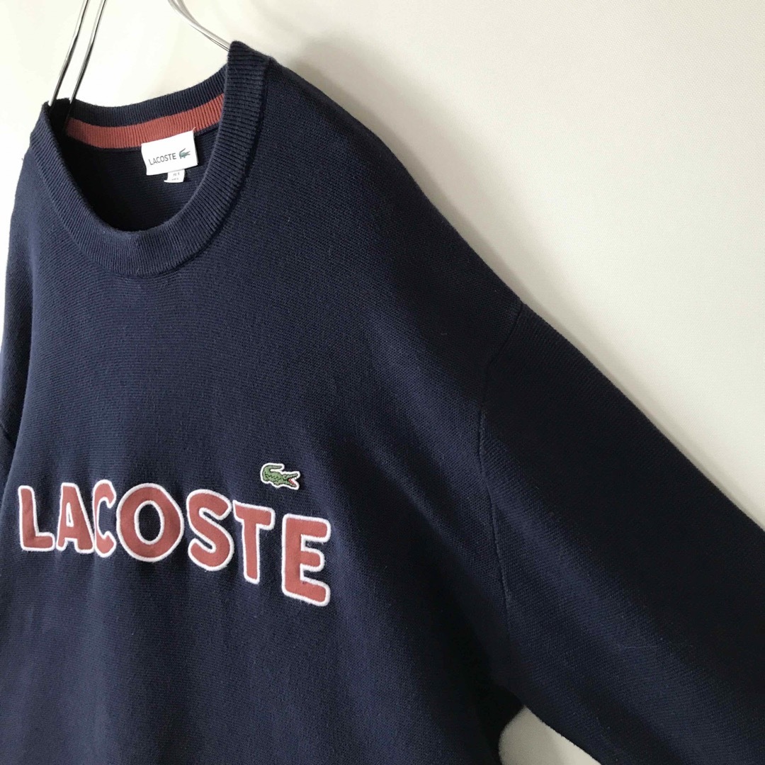 LACOSTE(ラコステ)のラコステ★ロゴステッチ コットンニット★春夏綿セーター★FR5(JPN XL)  メンズのトップス(ニット/セーター)の商品写真